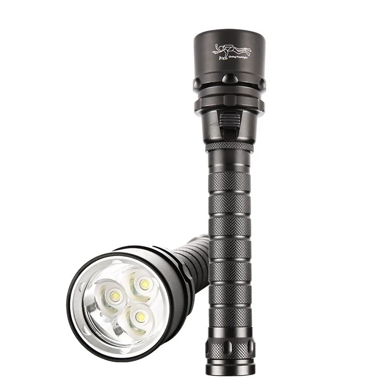 Imagem -02 - Poderoso Led Lanterna de Mergulho Super Brilhante t6 l2 Profissional Tocha Subaquática Ip68 Impermeável Classificação Lâmpada 18650 Bateria