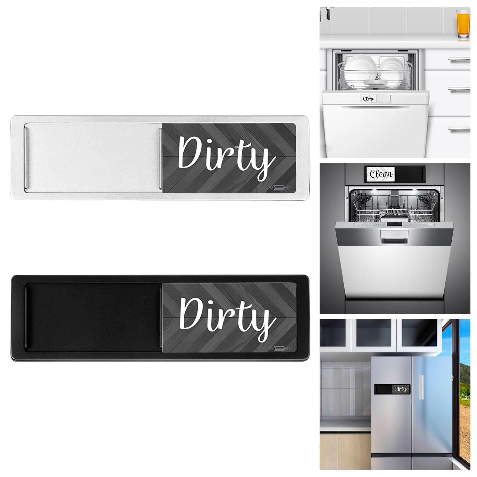 Acrylic Dishwasher Clean Dirty Sign No Scratch Flip Display Kitchen Gadget for Home Apartment Use