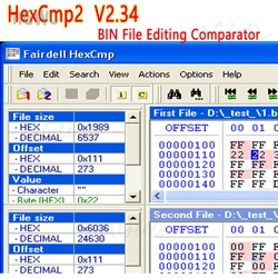 BIN 파일 편집 비교기, HexCmp2 V2.34 육각 에디터, 무제한 육각 Cmp 수정 파일, 육각 모드, Winols 편리한 작업