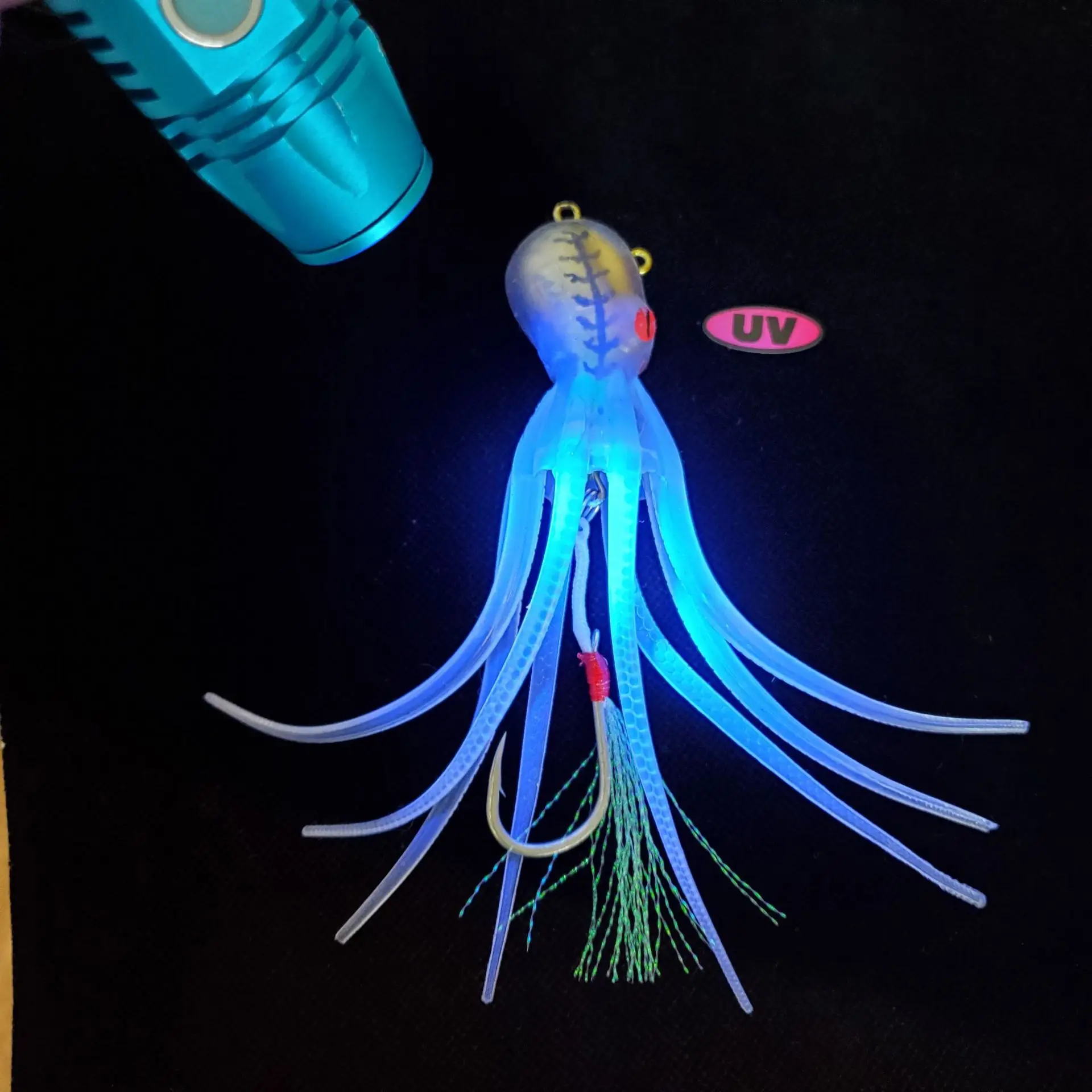 Octopus Soft Lures Squid Skirt Trolling Lures Glow Soft Lure Lifelike Octopus Jig for Saltwater Ocean Fishing Big Game Fish