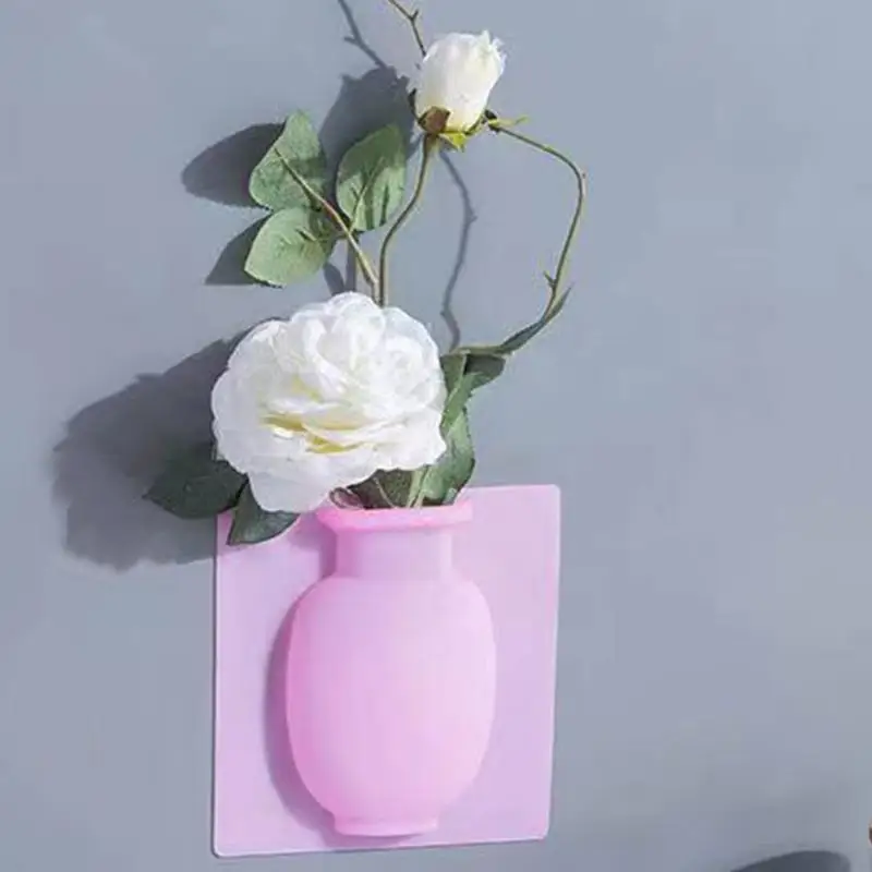 Removable Silicone Flower Vase Reusable Silicone Flower Vases Elegant Flower Vases Unique Wall Vase Innovative And Traceless