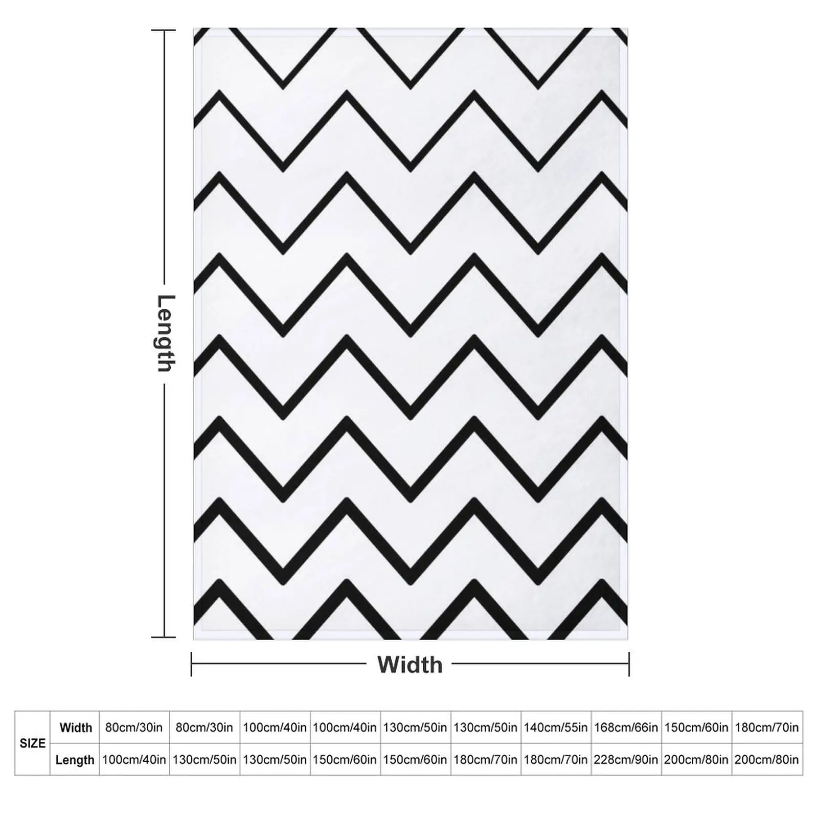 Zigzag Chevron Pattern (black/white) Throw Blanket Sofas for sofa Flannels Blankets For Baby Blankets
