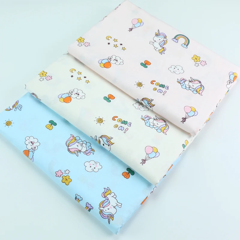Rainbow Stars Cotton Printed Fabric Printed Baby's Bag Handmade Dress Cloth 100% Cotton Fabric costura sewing fabrics