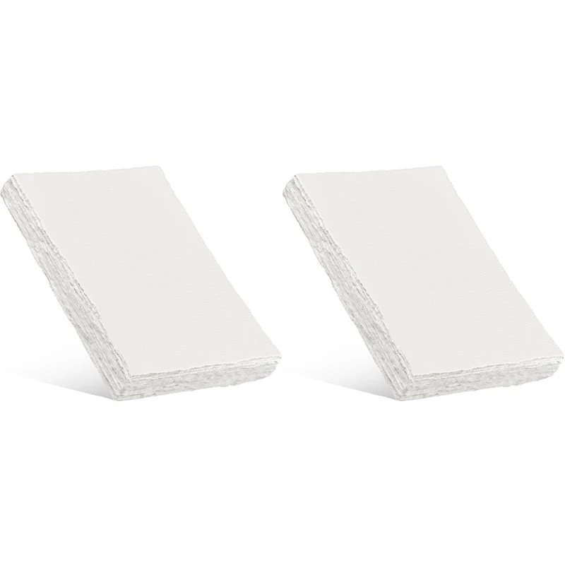 Fine Workmanship 50Pcs Handmade White Handmade Paper Blank,Watercolour Paper Thick 300 GSM,For Greeting Cards