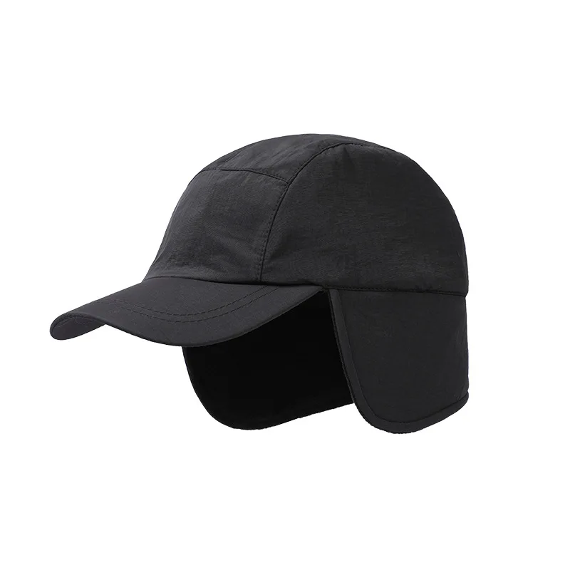 AliExpress NONE Winter Cold-Proof Warm Pullover Cap Short-Brimmed Baseball Cap Running Cycling Ear-Protective Windproof Hat with Ear Muffs