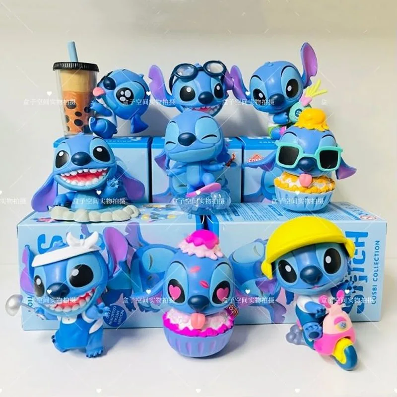 Disney Stitch Model Doll cartoon stitch Action Anime Figures Cute Cartoon Blind Box  Series Doll Toys Room Desktop Ornaments