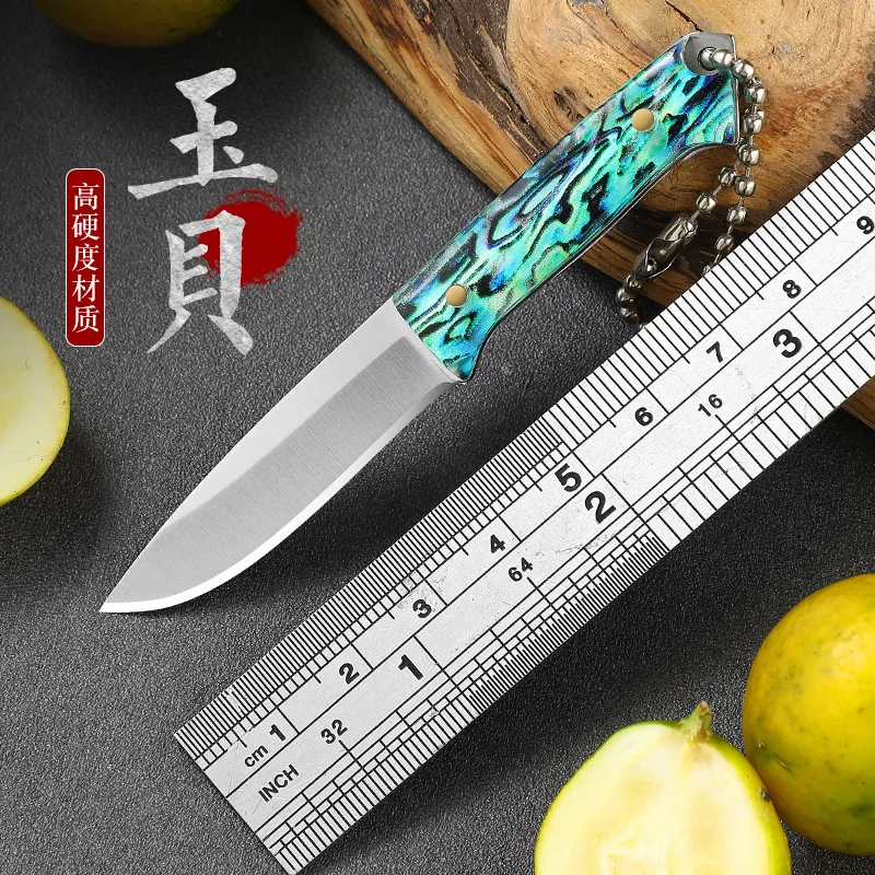 Stainless steel multifunctional small knife, exquisite small straight knife, portable keychain, small knife, unboxing tool