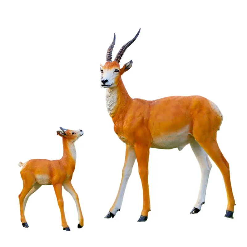 Simulation African Tibetan Antelope Sculpture Ornament Sales Office Outdoor Beauty Chen Garden Landscape Animal Decoration