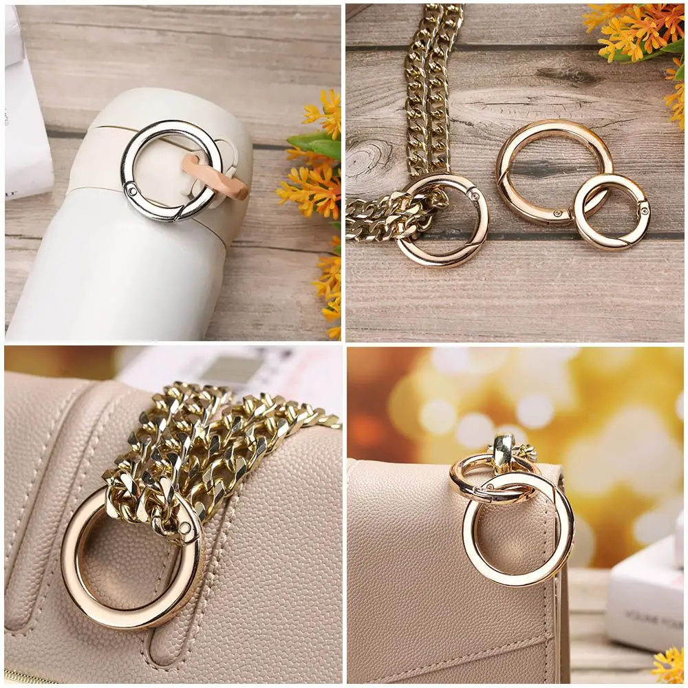 Round Push Trigger Zinc Alloy Hooks Snap Clasp Clip Carabiner Purses Handbags Bag Belt Buckle Spring O-Ring Buckles