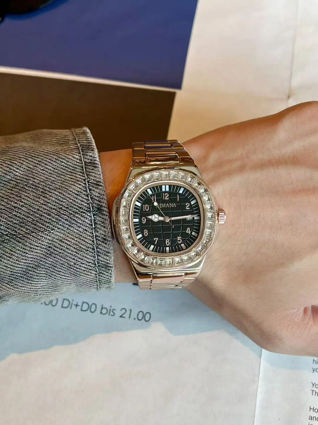 RELOJ DE ORO ROSA ELEGANTE PARA HOMBRE Y MUJER