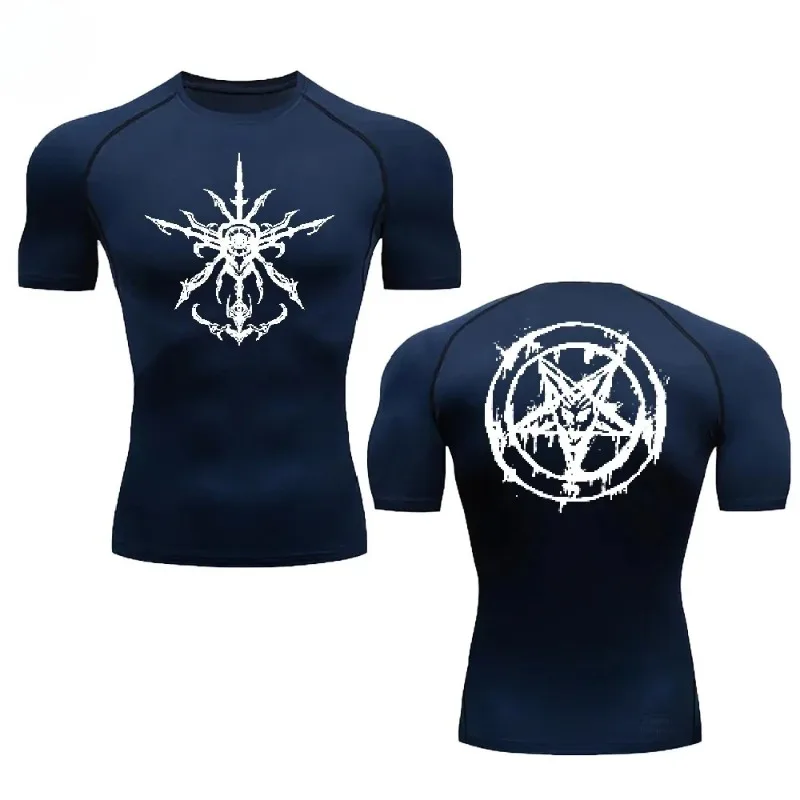 Sommer-Jogging-Sportbekleidung für Herren, schnell trocknend, eng anliegendes Kurzarm-T-Shirt, Boxen, Bodybuilding, Kompression, hohe Elastizität