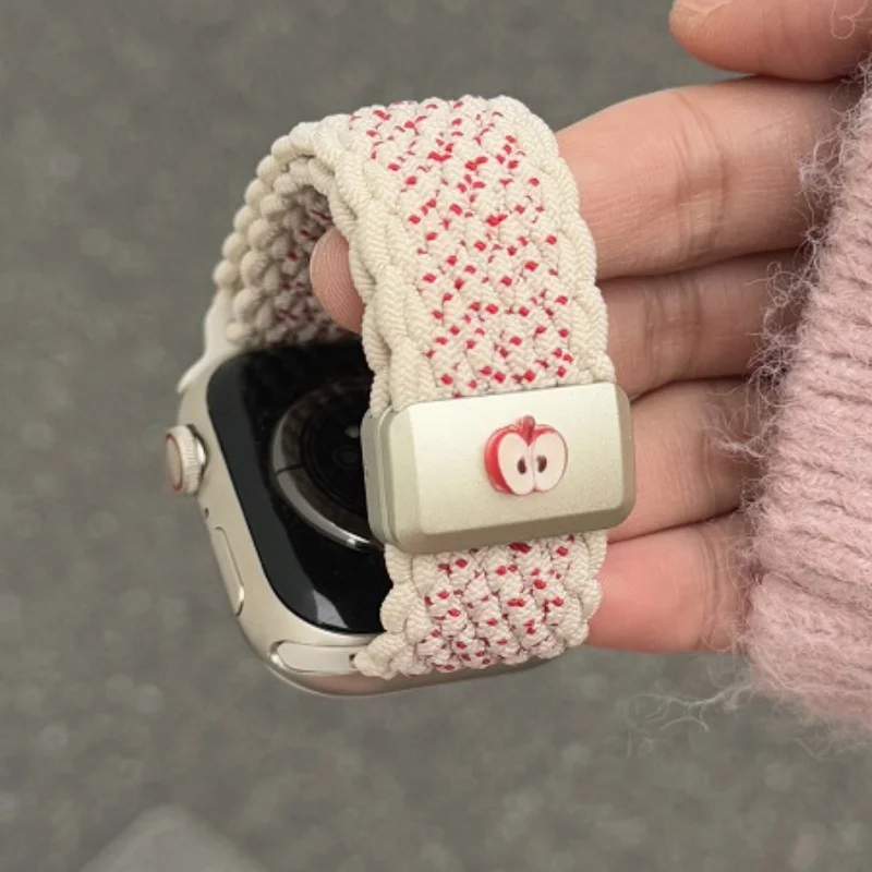 

1 шт. Корейский стильный 3D фруктовый вязаный магнитный ремешок для iWatch Ultra2 42 мм 46 мм 49 мм 45 мм 41 мм 40 ремешок для Apple Watch S10 9 8 7