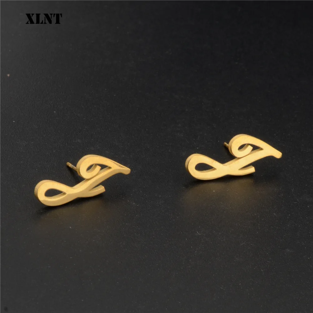 XLNT 2019 новые серьги-гвоздики J с буквой J для женщин модные ювелирные изделия из нержавеющей стали Рождественский подарок