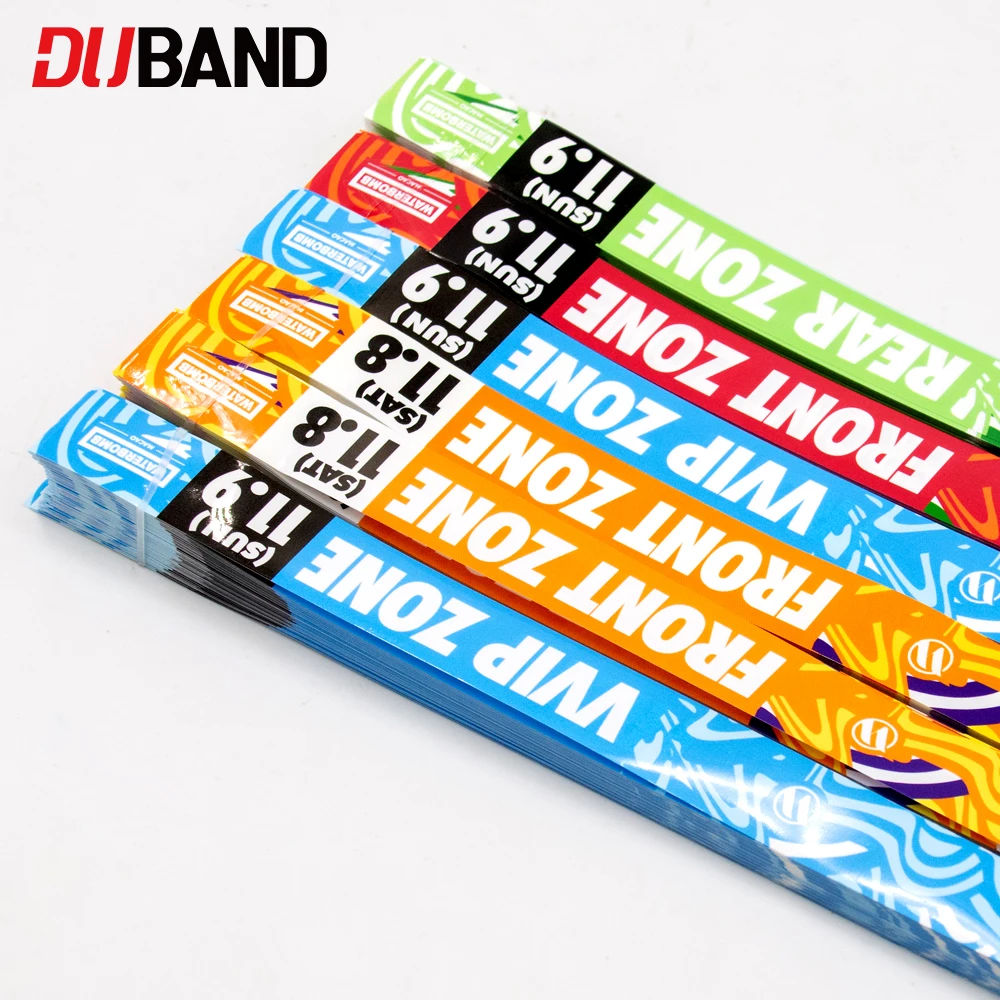 

100-500Pcs Personalized Event Wristbands, Waterproof Synthetic Paper, Supporting Multi-Color Logo And Text Customization