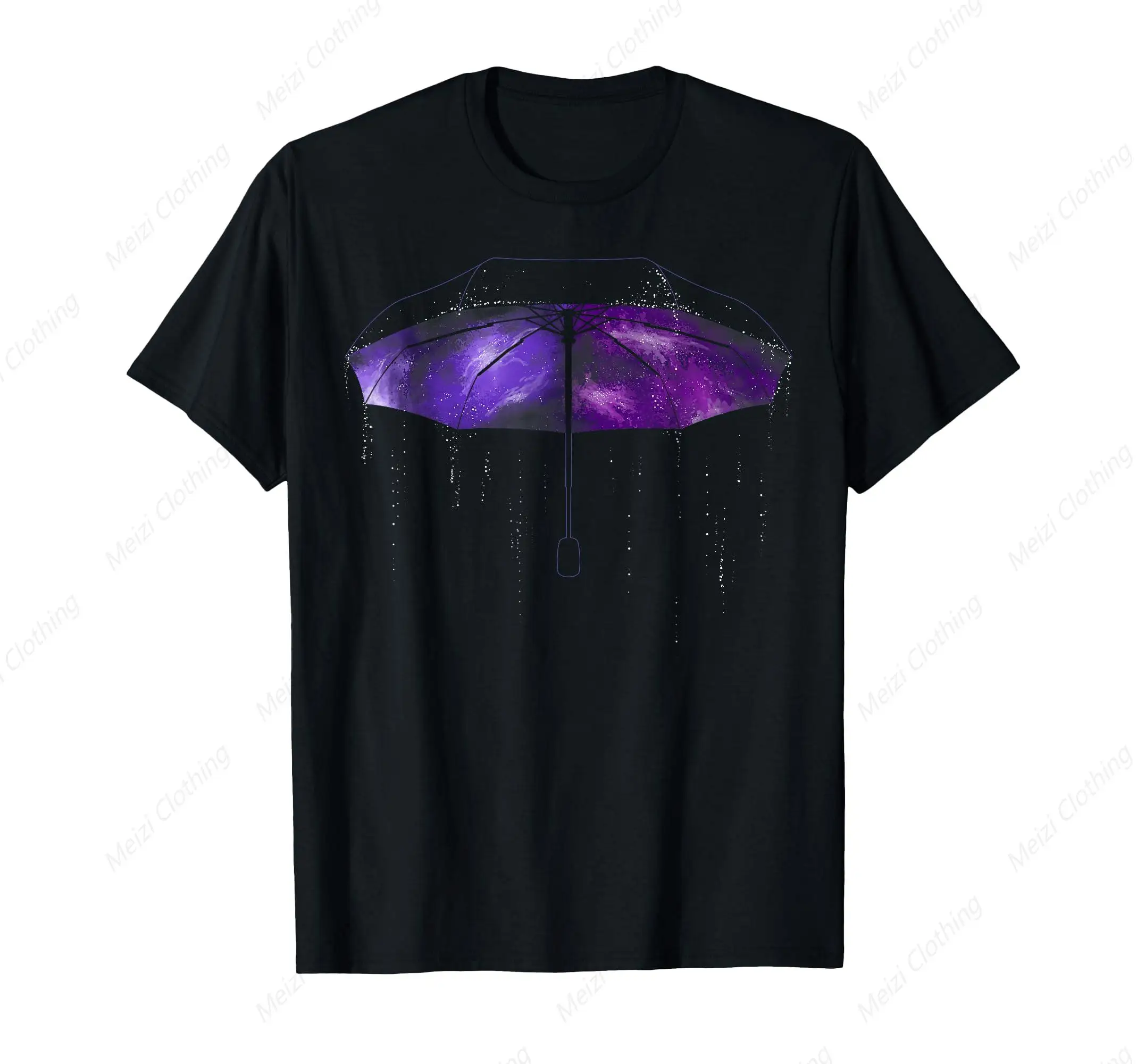 Purple Umbrella Cool Pattern Men's Fashion Casual T-shirt Cotton Gift Short Sleeve