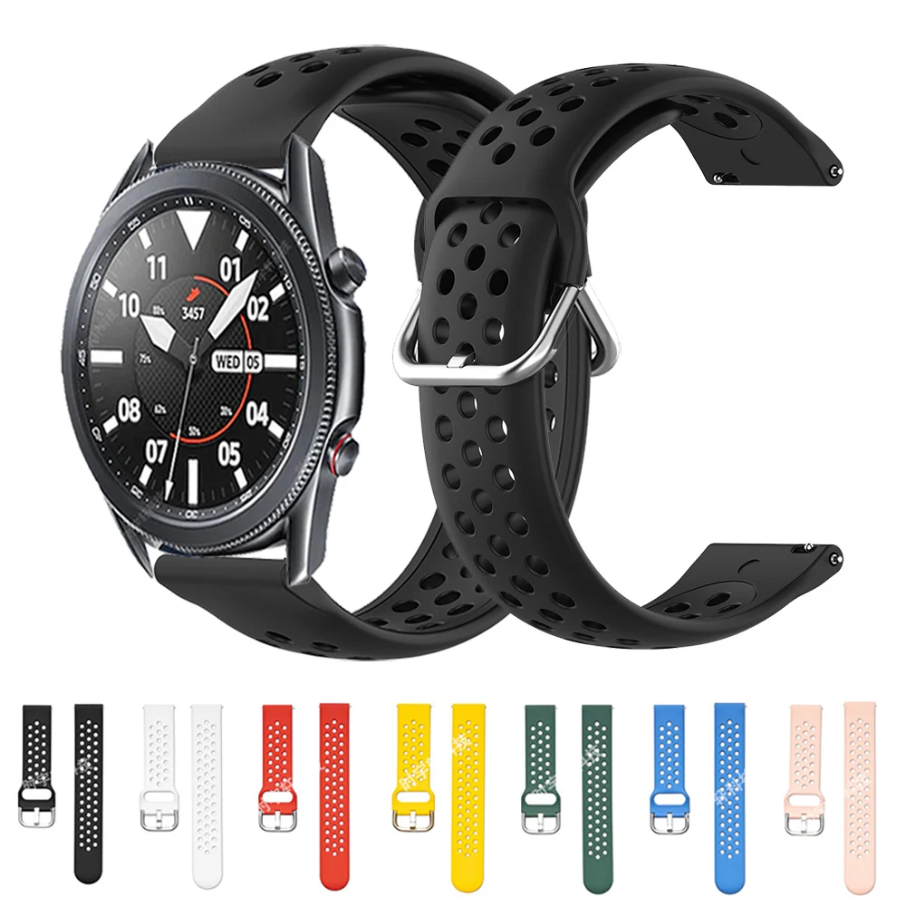 Watchband Silicone For Samsung Galaxy watch 3 45mm 41mm 42mm 46mm Strap Active 2 40 44 Wristbands Bracelet 20mm 22mm Watchstrap