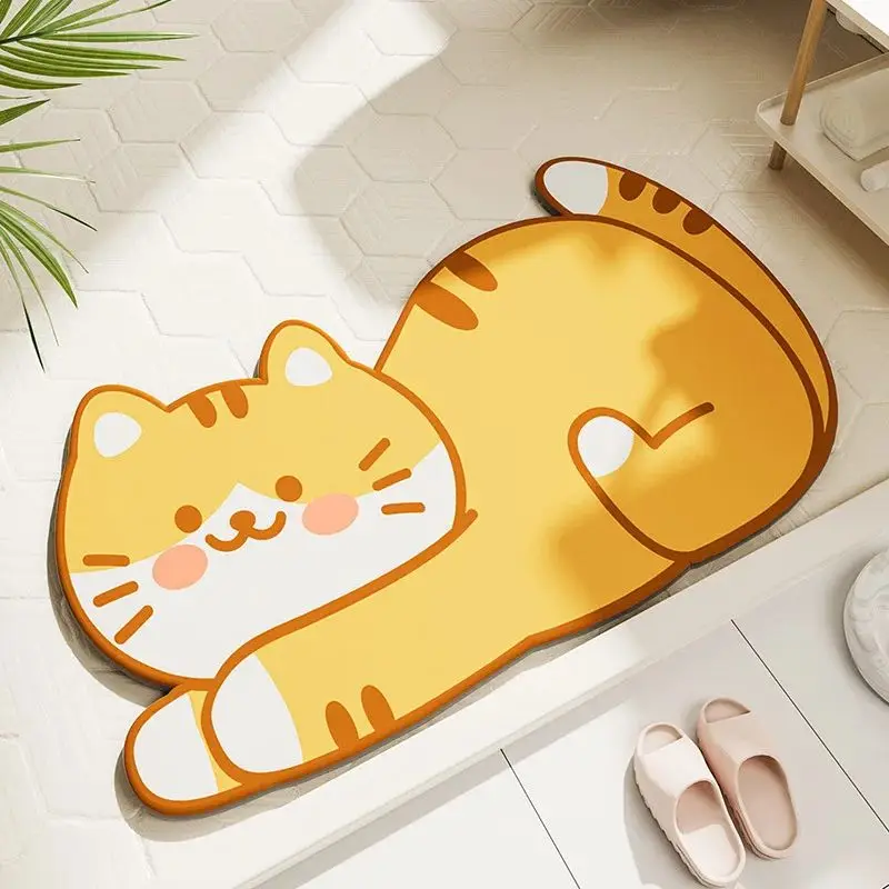 VIKAMA Diatom Mud Mat Super Absorbent Anti Slip Quick Dry Bathroom Floor Mat for Bedroom Living Room Home Decoration