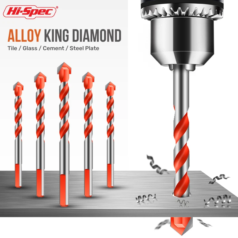 

Hi-Spec 3-12mm Bawang drill alloy triangle drill glass tile woodworking cement metal tile Diamond Drill Punching Hole Saw Drill