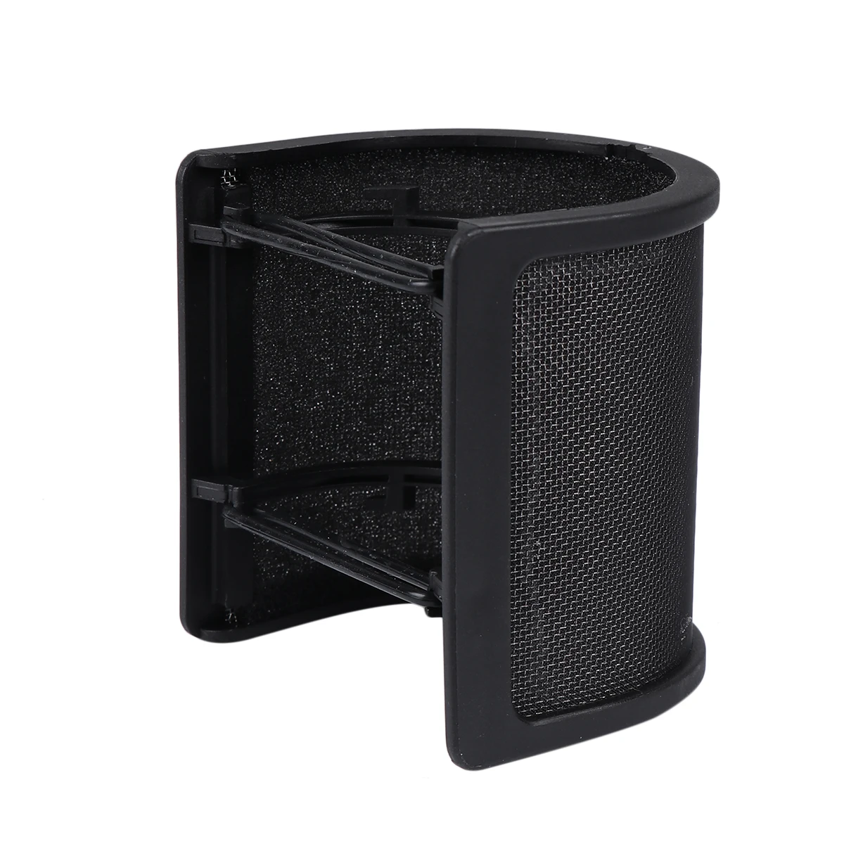 

U-Shaped Microphone Windproof Shield Triple Layer Mic Filter Noise Reduction Cover For Recording Streaming Black
