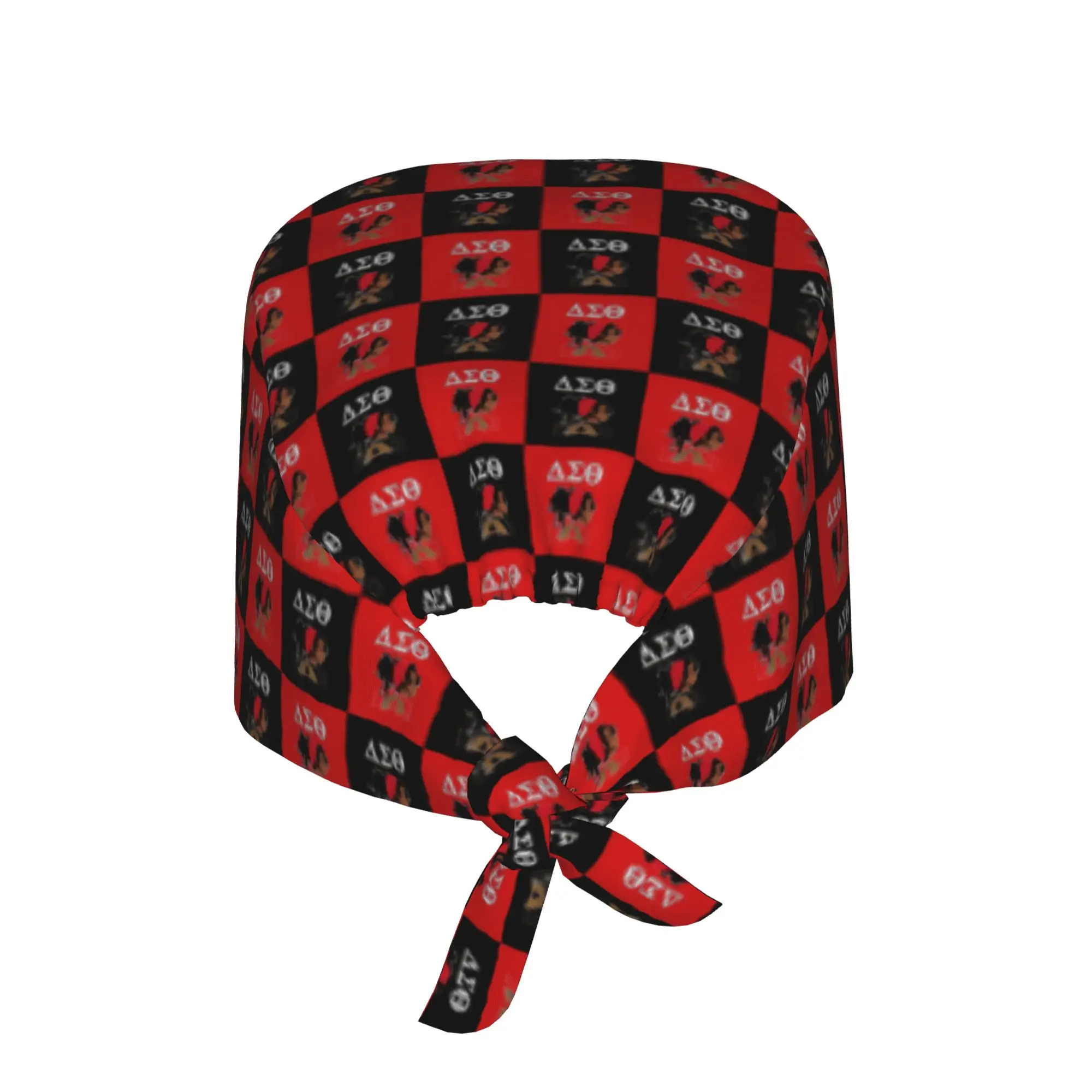 Deltas Sigmas Thetas Sorority Scrubs Cap Surgical Hats Men Women Checkered Plaid  Operating Room Cap Nursing Cap Lab Works Hat
