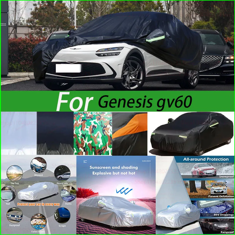 

Outdoor Protection Full Car Covers Snow Cover Sunshade Waterproof Dustproof Exterior Black Car Cover for Genesis Gv60