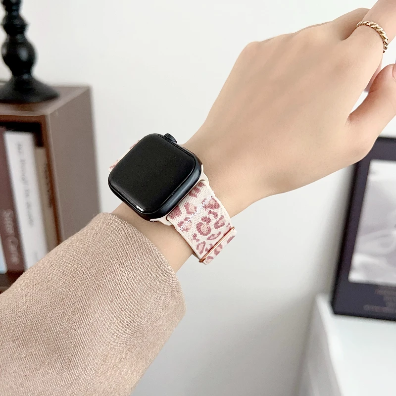 Nylon Strap for Apple Watch Band 46mm 42 44 40 38 45 41mm Adjustable Elastic Bracelet iWatch 10 9 8 7 6 5 4 3 SE Ultra 2 49mm