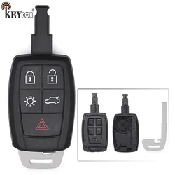 KEYECU-carcasa para mando a distancia de coche, carcasa para mando a distancia, para Volvo C30 C70 V50 S40, 4 + 1, 5 botones, Fob FCC ID: KR55WK49259