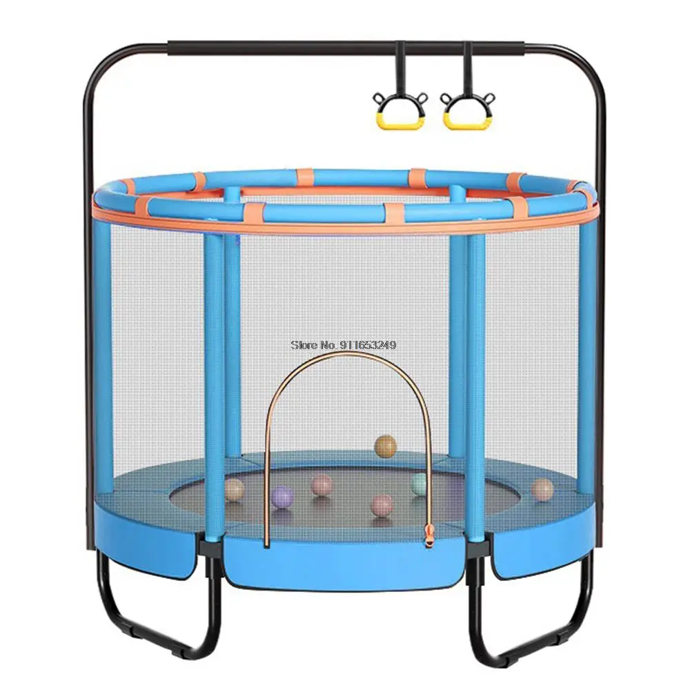 

45in Trampoline With Guard Net For Kids Trampolines Jump Bed Basketball hoop Children Indoor Outdoor Fitness Exercise Family Toy