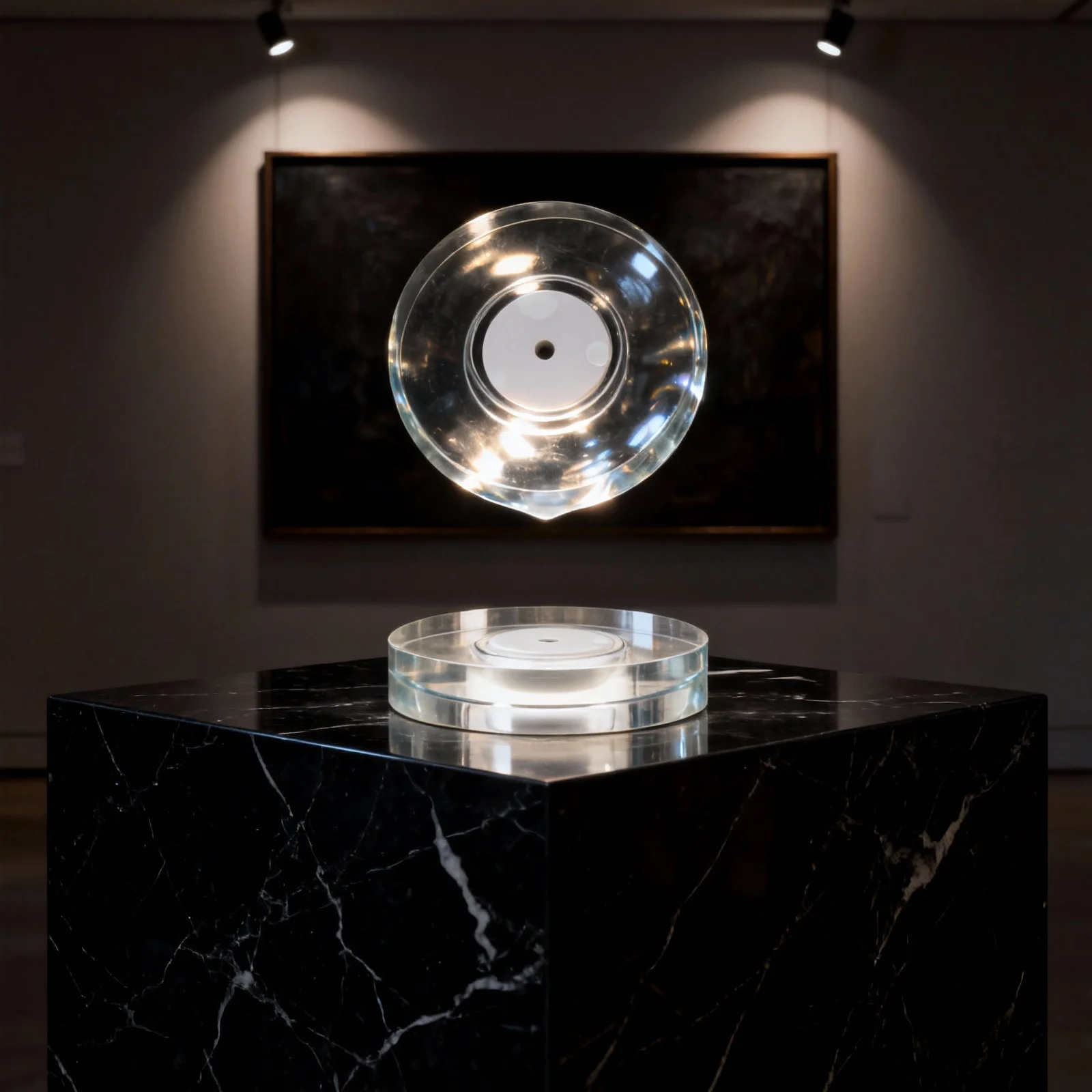 

Round Led Display Base White Light Rotating Stand Usb Rechargeable For Crystal Acrylic Glass Art Turntable Holder