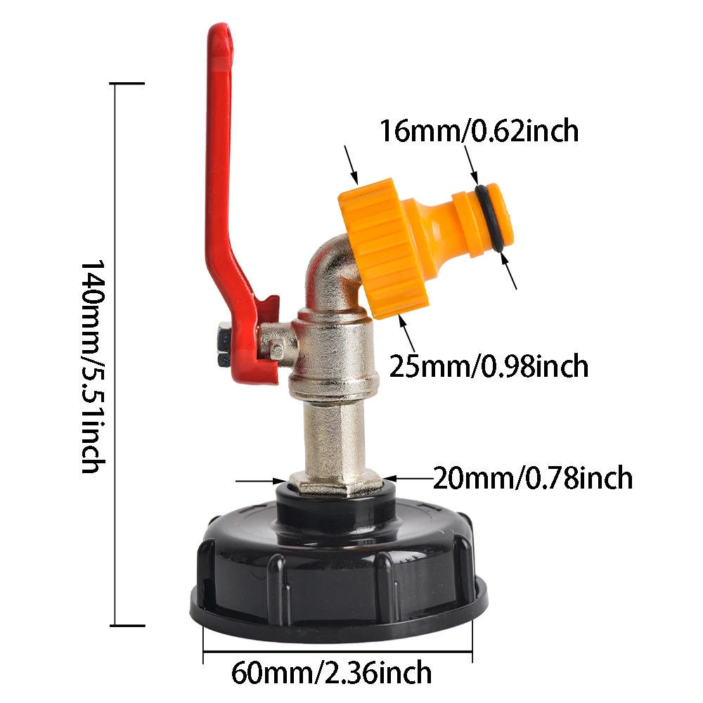 IBC Faucet Adapter S60 Quick Connector Hose Valve Connector For 1000 liter Ton Bucket Faucet Alloy Accessory