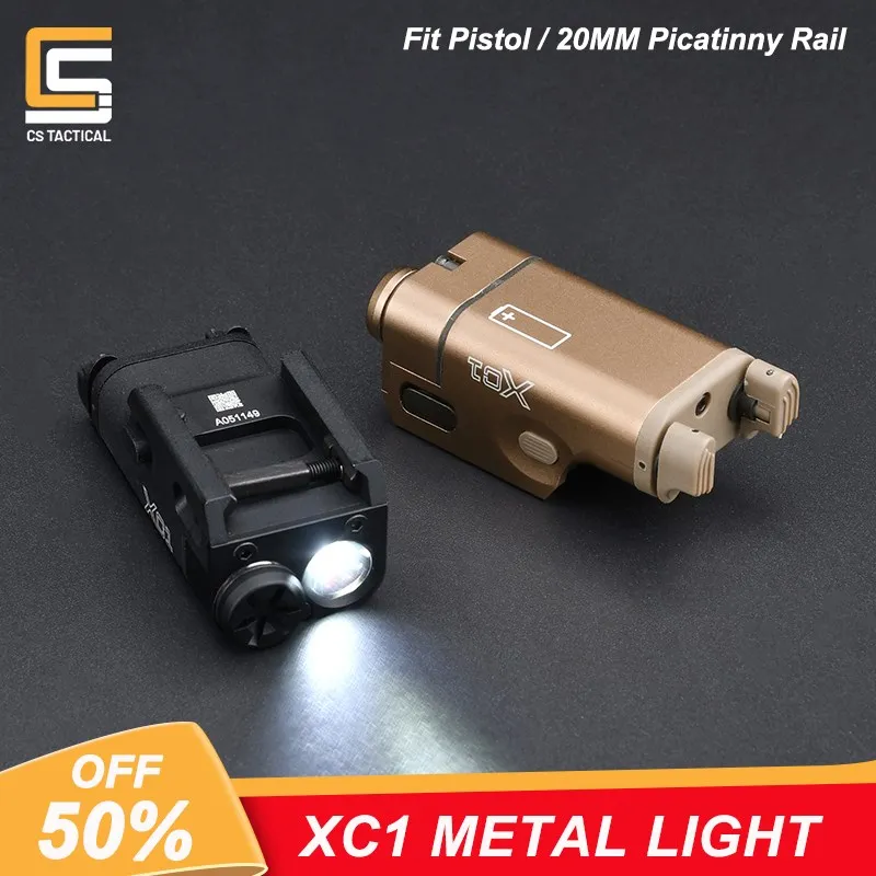 

Metal WADSM XC1 Tactical Hanging Flashlight Hunting Weapon Pistol Gun Mini Led Scout Light Fit Airsoft 20mm Rail Glock 17 19