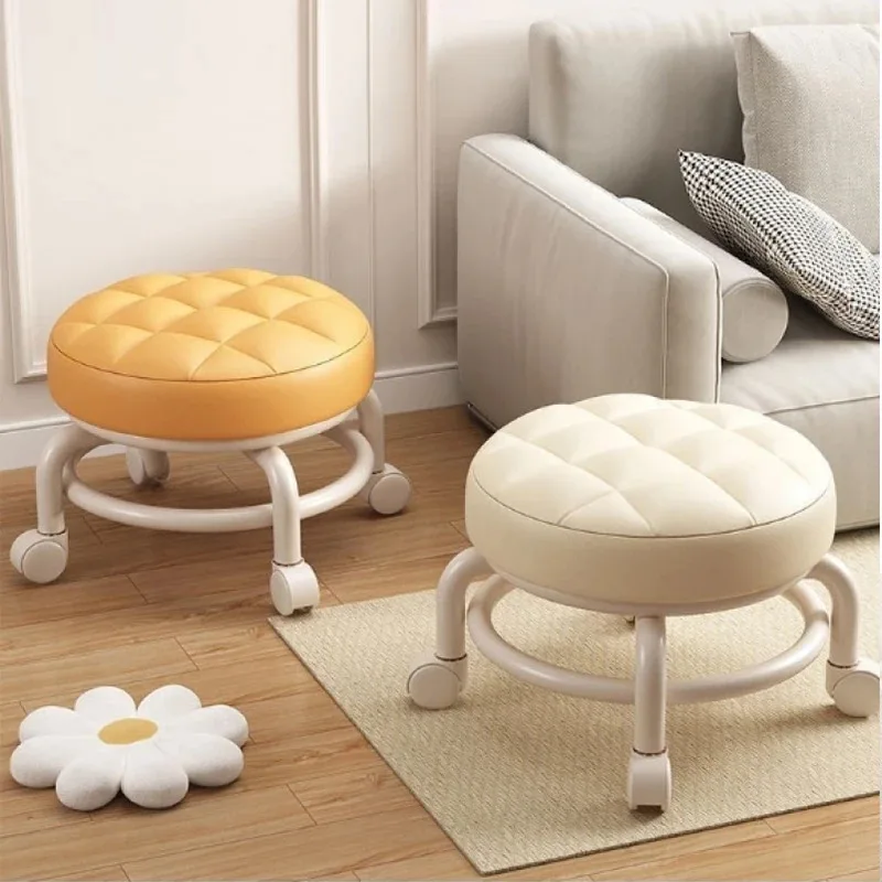 Universal Wheel Stool Household Pulley Low Stool Chair 360 Degree Rotating Children Footrest Small Round stool Home Furniture