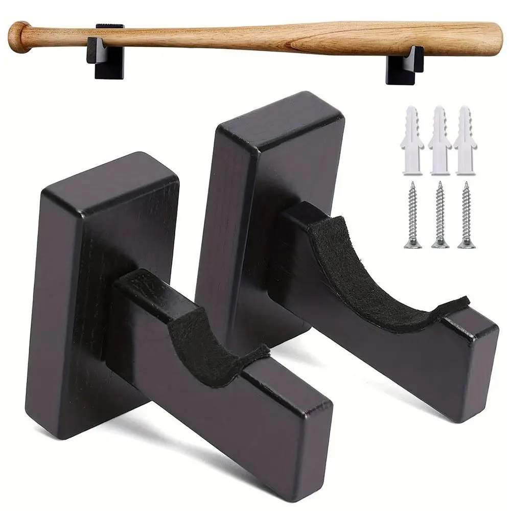 

2Pcs Softball Bat Baseball Bat Holder New Display Rack Bracket Wooden Hockey Stick Stand Portable with Screws Wall Mount Hanger