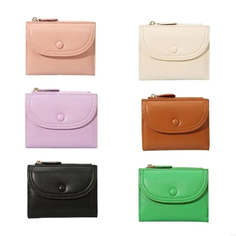 

Fashionable Zip Around Card Case For Women Compact Design Practical PU Leather Lightweight 20CA
