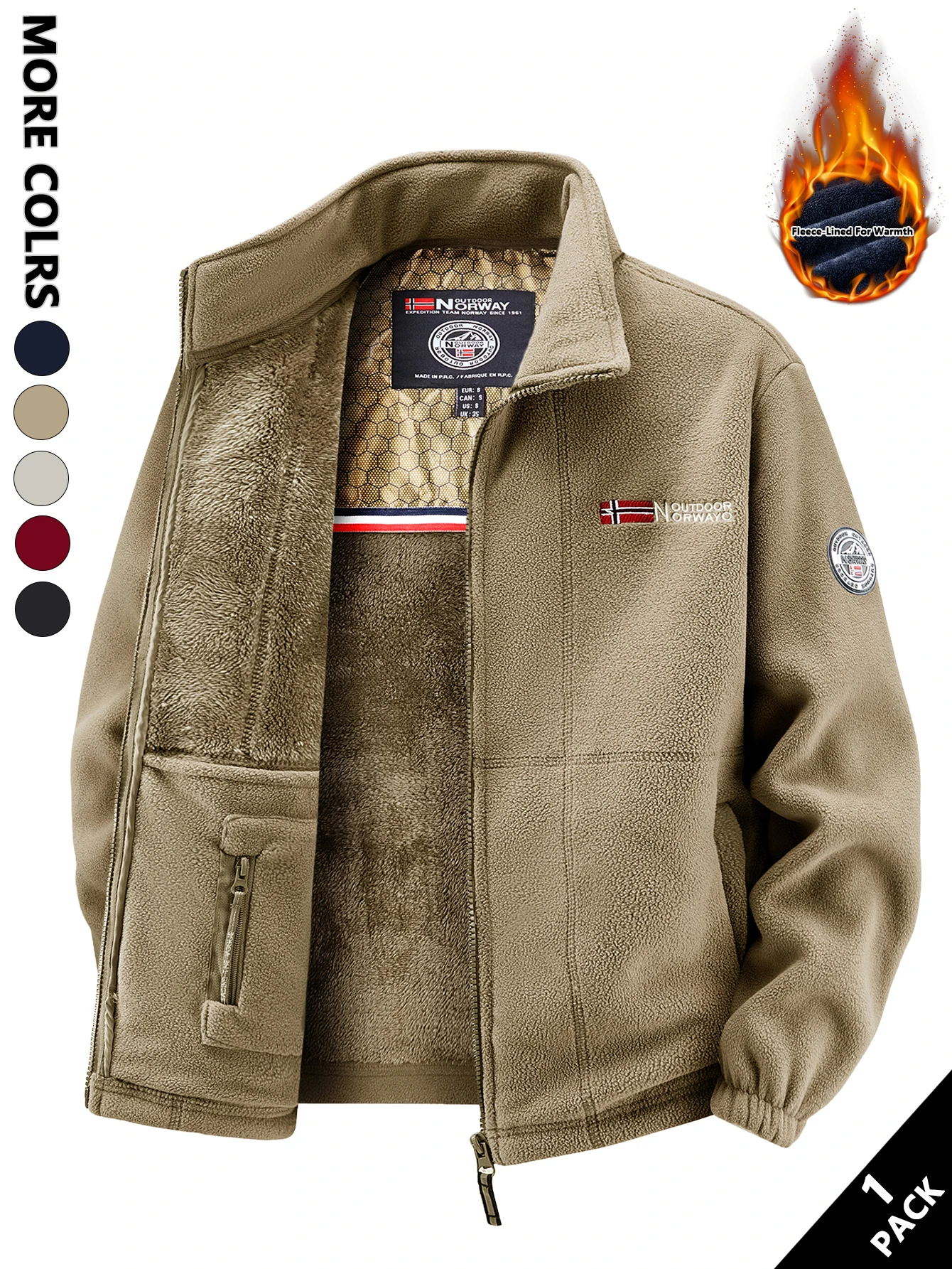 سترة صوف للرجال، ناعمة وصديقة للبشرة، تحافظ على الحرارة ومقاومة للرياح، مناسبة للتنقل اليومي، والترفيه المنزلي، والمشي في الهواء الطلق، والتجمعات غير الرسمية مع الأصدقاء، والطبقات في الخريف والرحلات القصيرة #5