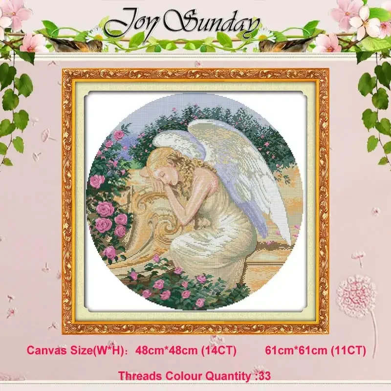 Baby Girl Angel Patterns Counted Cross Stitch Set 11CT 14CT 16CT Stamped DMC Cross-stitch Kit Embroidery Needlework Home Decor