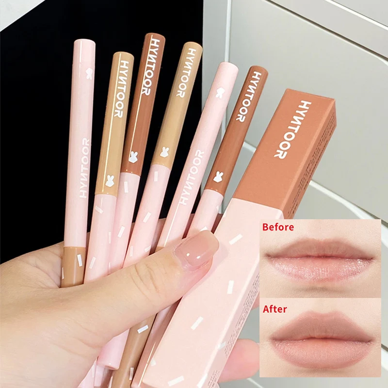 HYNTOOR Lip Liner Pencil 3D Lips Profiler Pen Lip Liner Brown Plumping Longlasting Lip Contour Pen Smooth Waterproof Lips Makeup