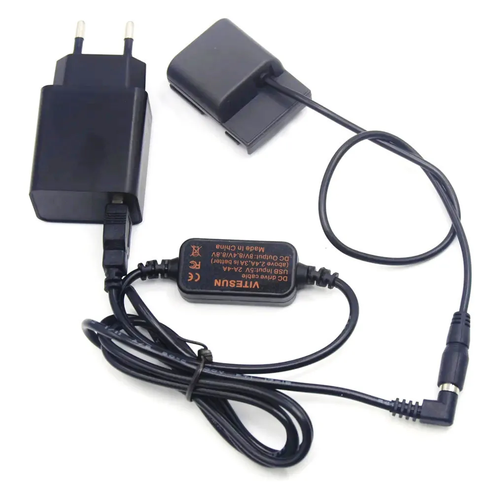 Cabo USB Power Bank Adapter, carregador para Canon G7 G9 S60 S70 S80 EOS 350D 400D, acoplador DC DR-20, NB2LH NB-2L bateria falsa