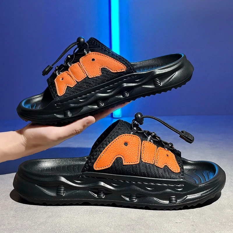 

Мужские сандалии Air Brand, летние противоскользящие спортивные туфли на открытом воздухе с толстой подошвой, увеличивающие высокие пляжные туфли, удобная обувь без шнуровки