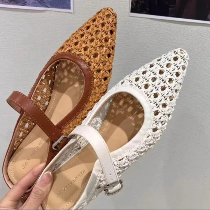 Zapatos planos cómodos y transpirables para mujer, sandalias informales para exteriores, todo Muller, talla grande 35-42