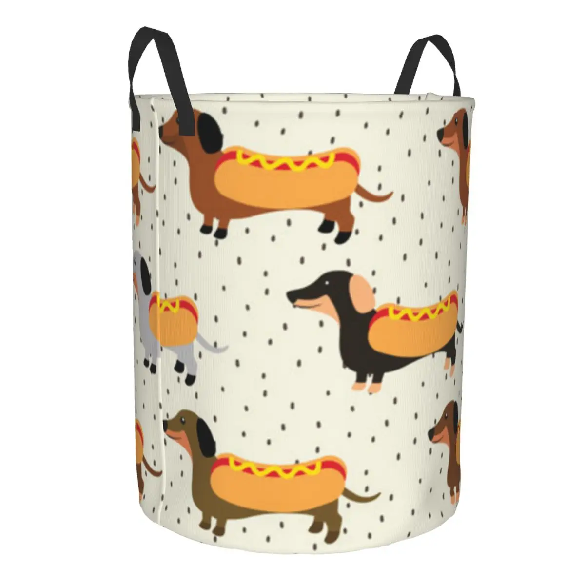 Folding Laundry Basket Dachshunds Pattern Dirty Clothes Storage Bucket Wardrobe Clothing Organizer Hamper