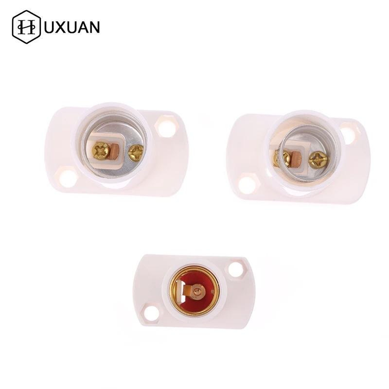 1Pc White Mini Screw Lamp Base E12 E14 E17 Supporto Lamp Holder Light Bulb Socket Holder Adapter Lamp Fixing Base Accessories