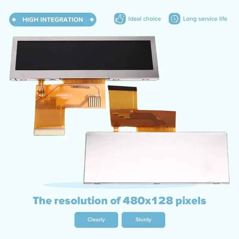 【STABLE QUALITY】LCD Display Screen 480X128 Pixels No Touch Function For Iot With Free FPC Connector