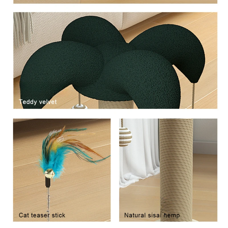 Cat Self Hi Solid Wood Cat Rotary Table Cat Scratching Pillar Cat Scratching Board Durable Cat Toy Sisal Cat Crawling Frame