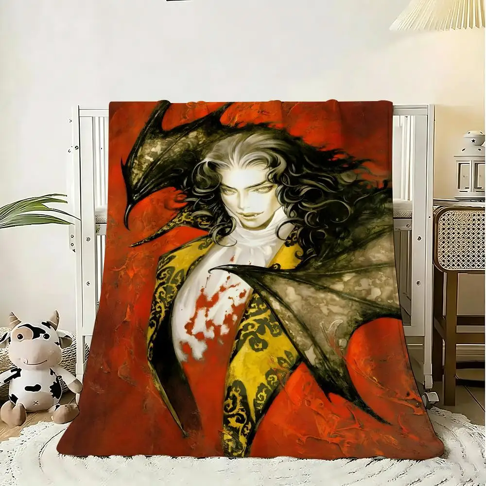C-Castlevania Anime Throw Flannel AC Blanket Lightweight Nap Throw Cozy Blanket for Sofa Bed Travel Home