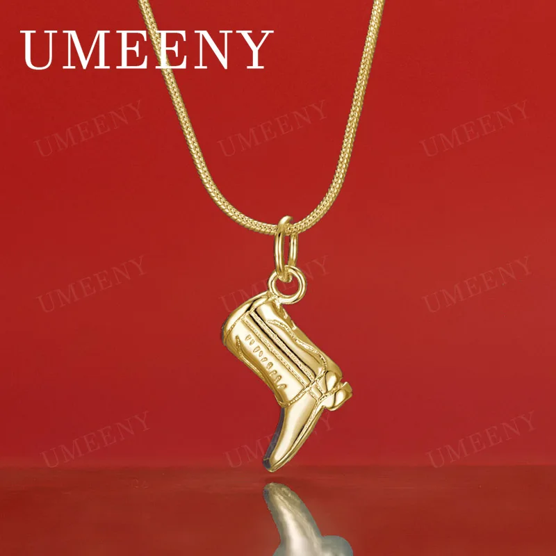 

Изящное ожерелье с подвеской в виде ботинка из стерлингового серебра 925 пробы с позолотой 18K, длина 16-30 дюймов, для женщин, модный свадебный подарок, ювелирное украшение