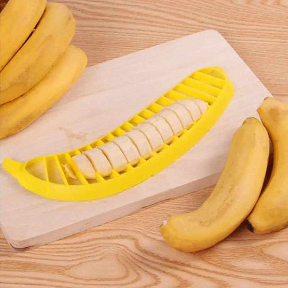 Kitchen Gadget Versatile Banana Slicer Salad Cook Cutter Multifunctional Fruit Slicer Plastic Banana Slicer Fruit Cutter Simple