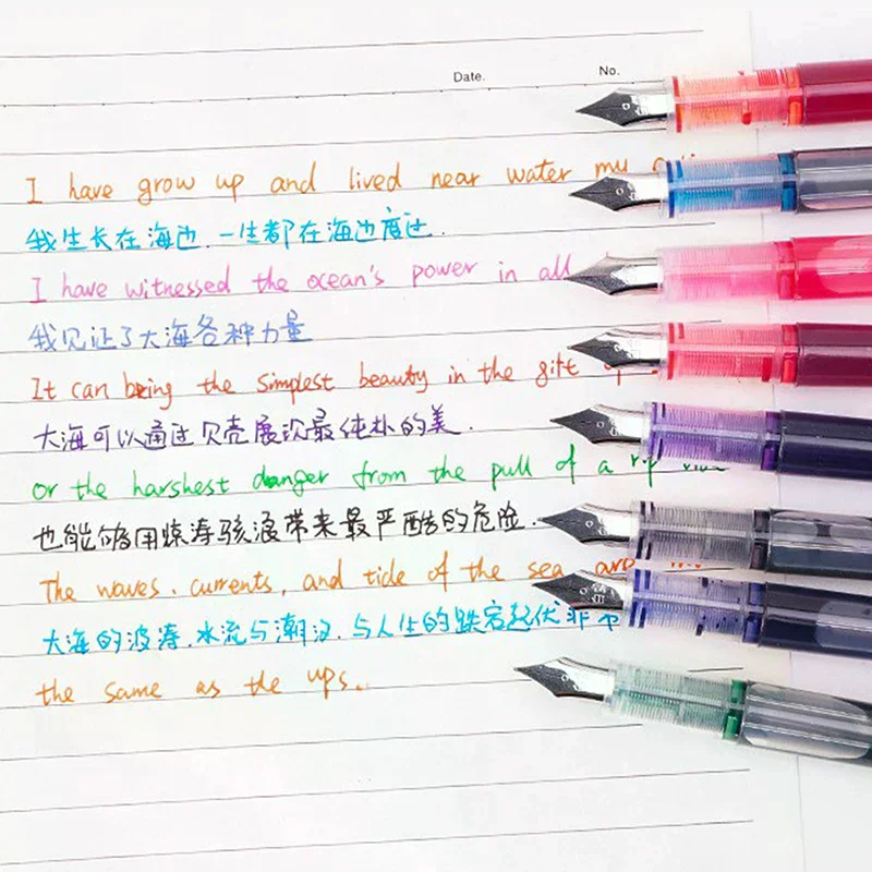 Pen Large Capacity Fashion Classic Transparent Color Ink Stationery Fountain