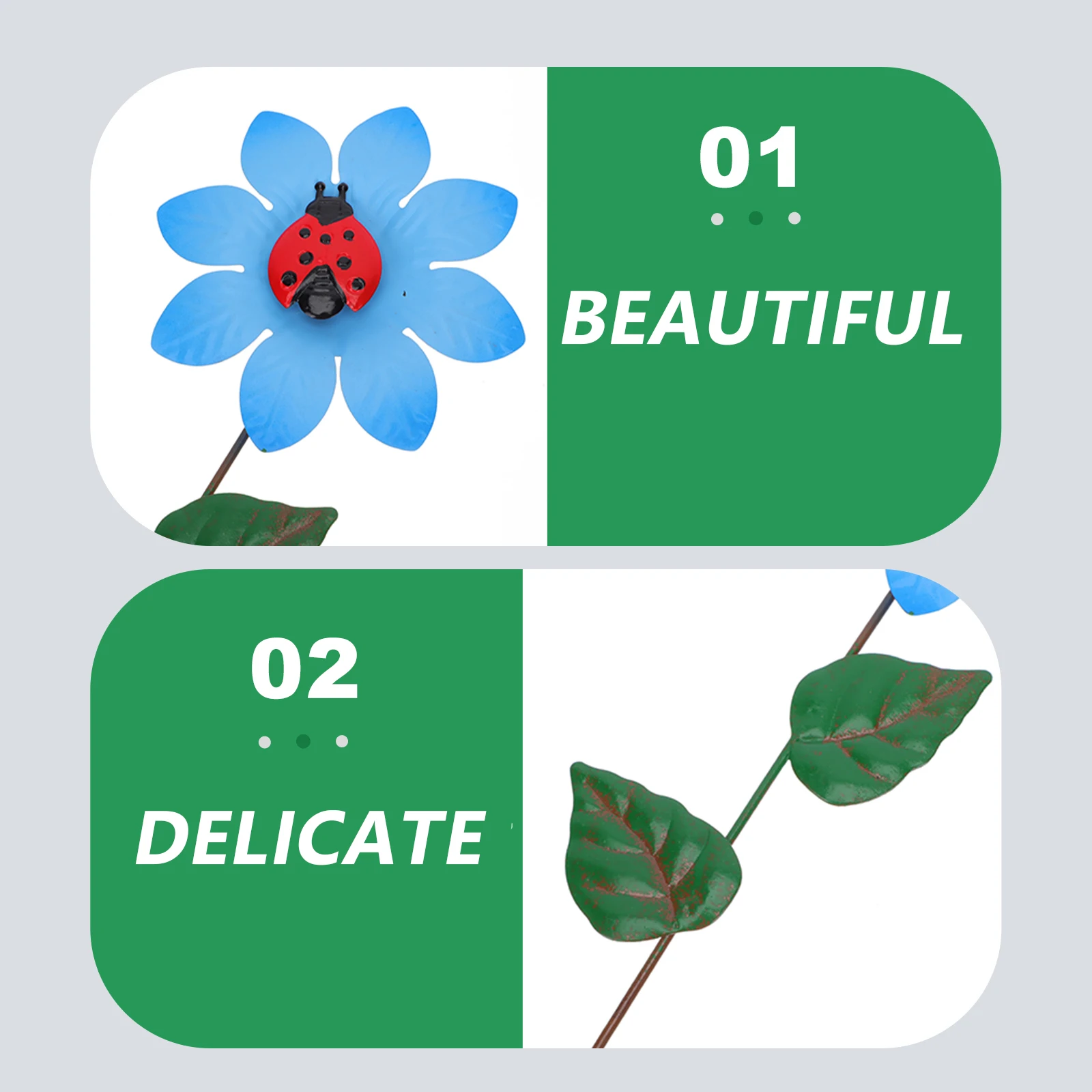 

Iron Flower Stakes Garden Spinners Outdoor Lawn Adornment Courtyard Ornament Simulated Courtyard Stake Decor Stake Decor