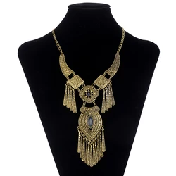 Fashion Bohemian Choker Collar Necklace Vintage Tassel Statement Maxi Long Necklace For Women Collier Femme Jewelry